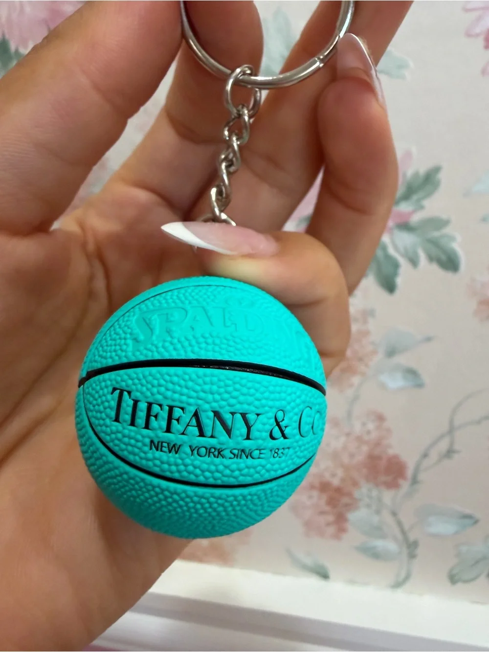 Tiffany & Co. Mini Basketball Keychain in Tiffany Blue and Silver